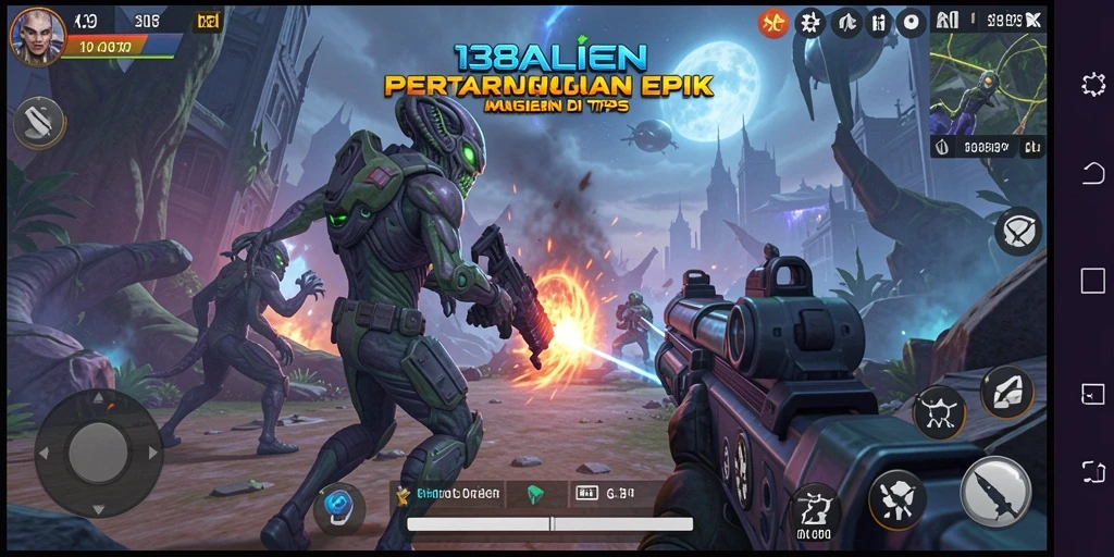 Gameplay seru di 138ALIEN yang melawan alien.