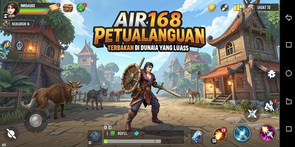 Tangkapan layar gameplay AIR168 menunjukkan petualangan seru di dunia yang luas.