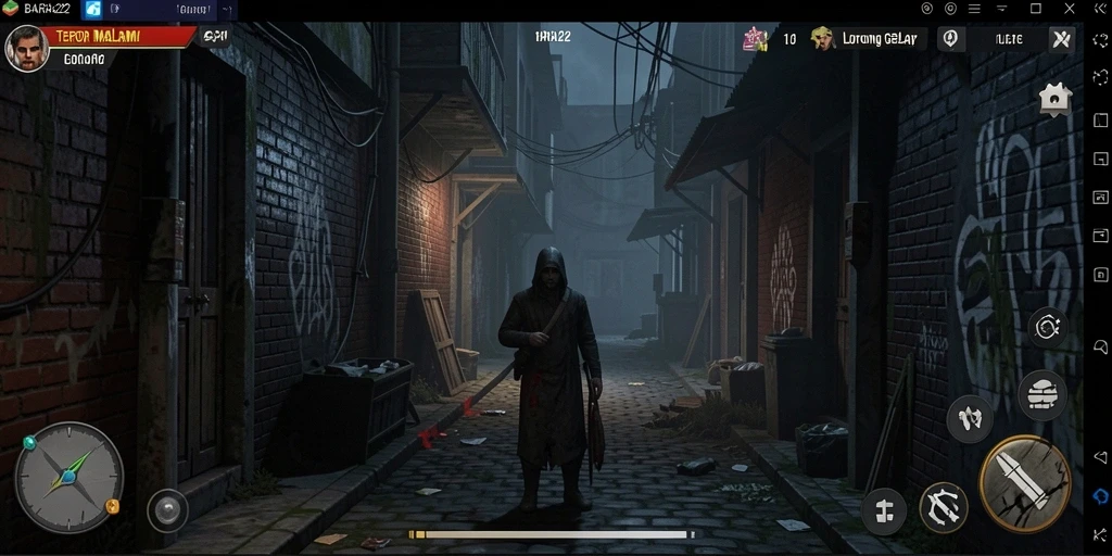 Tampak gameplay seram dalam BARA22 yang menegangkan dan mencekam.