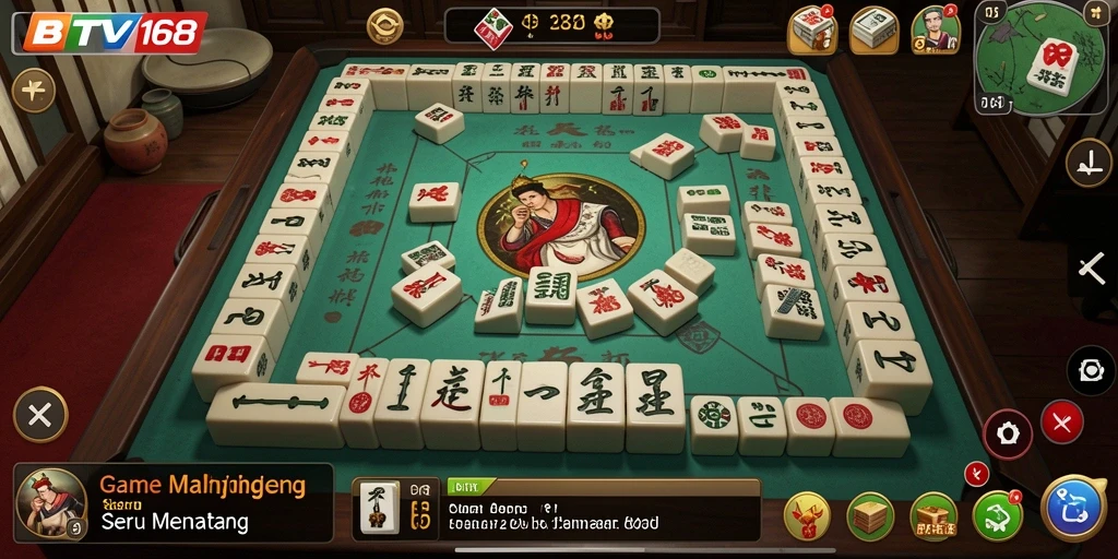 Tampilan gameplay BTV168 yang menarik dalam Mahjong.