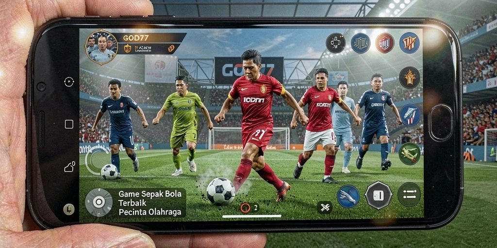Tampilan gameplay seru dalam permainan sepak bola GOD77.