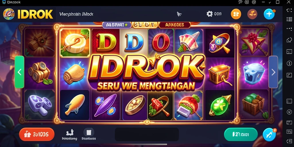 Tampilan gameplay IDROK yang menampilkan berbagai tema Slot menarik.