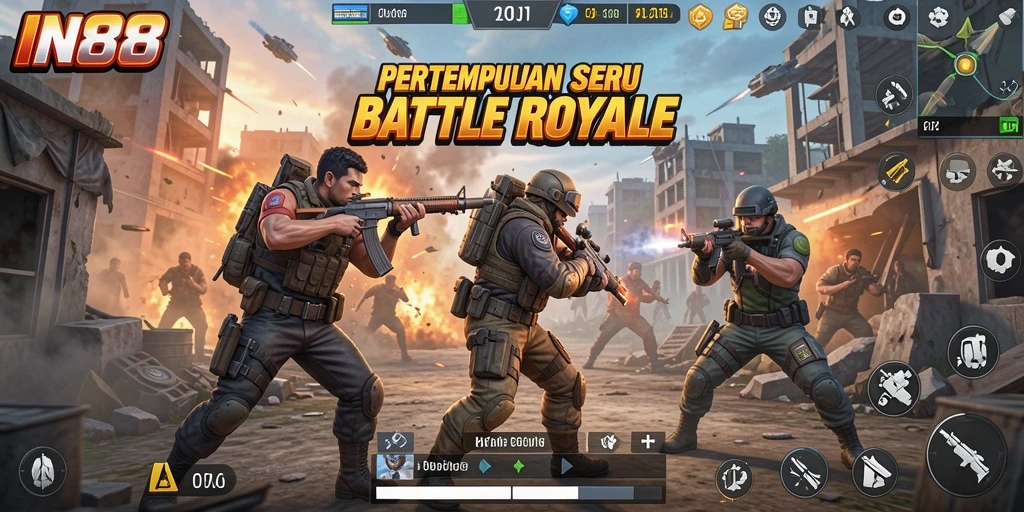 Gameplay menarik dalam pertempuran Battle Royale yang mendebarkan.