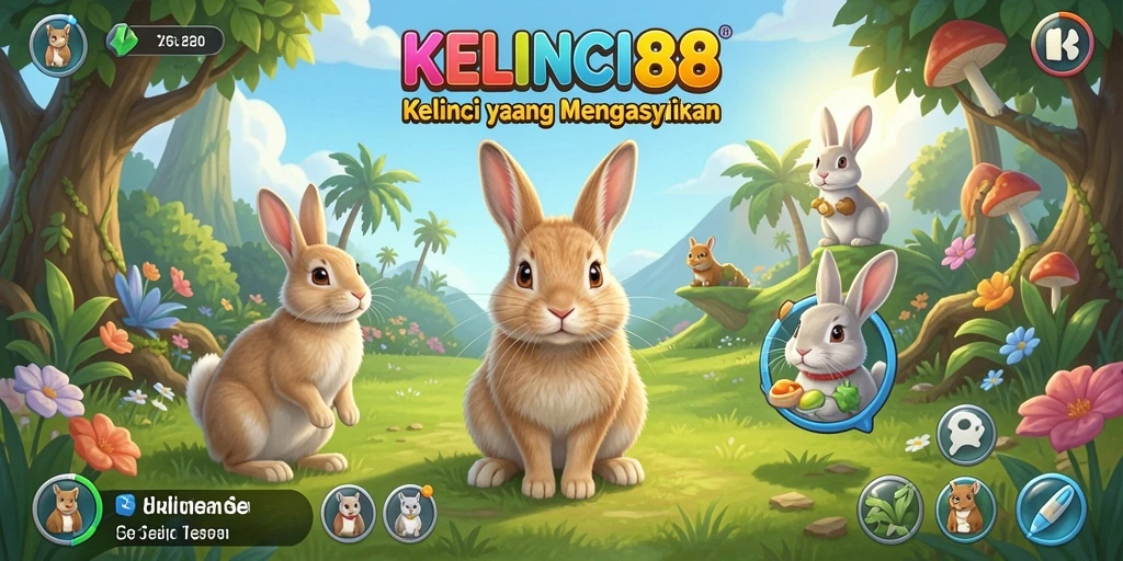 Tangkapan layar gameplay seru dari KELINCI88 dengan kelinci yang lucu.