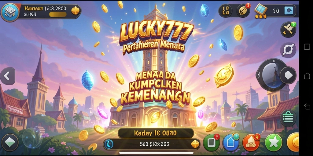 Tampilan gameplay mendebarkan di LUCKY777 dengan pertarungan menara.
