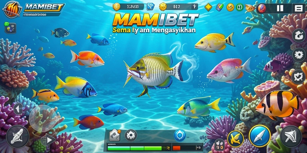Tampilan gameplay seru MAMIBET dengan berbagai ikan yang menantang.
