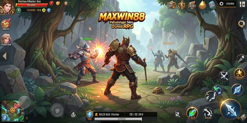 Gameplay intens saat bertarung melawan monster di MAXWIN88.