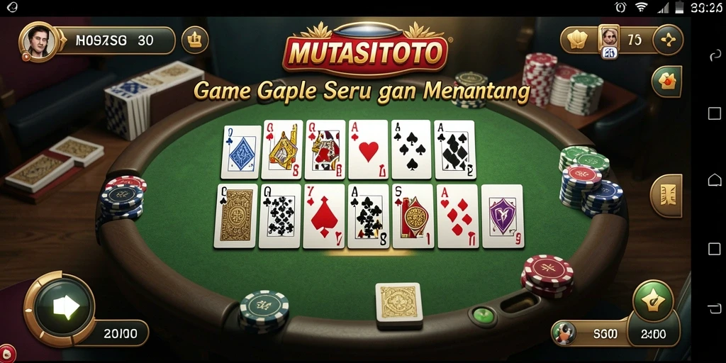 Tampilan menarik dari gameplay Gaple di MUTASITOTO