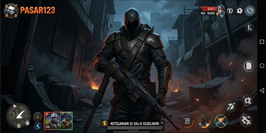 Menampilkan gameplay menegangkan di <strong>PASAR123</strong> dengan suasana mencekam.