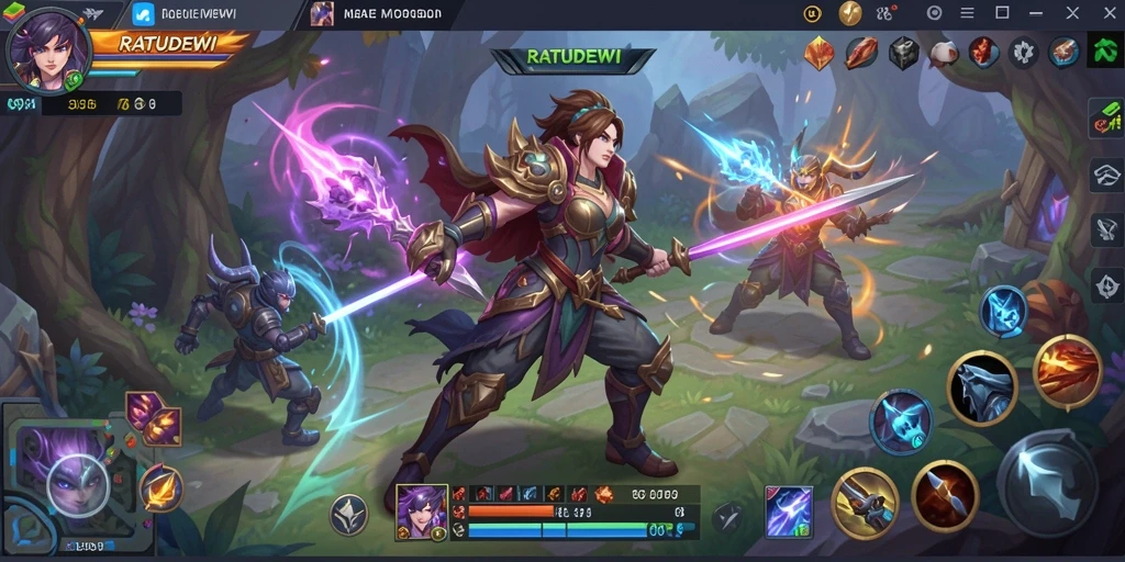 Gameplay seru dalam RATUDEWI dengan aksi pertarungan tim.