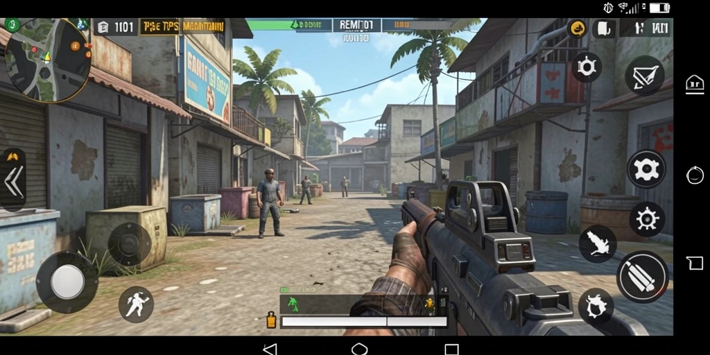 Tangkapan layar gameplay REMI101 yang menegangkan dalam pertempuran TPS.