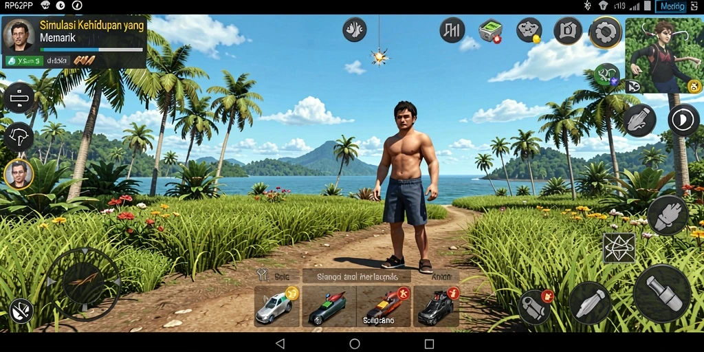 Screenshot utama RP62RP menampilkan gameplay simulasi yang menarik.