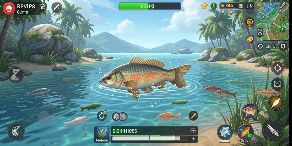 Tangkap berbagai jenis ikan dalam gameplay RPVIP8 yang seru.