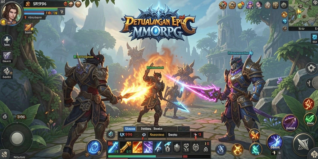 Tampilan gameplay menakjubkan dari SR996 yang menampilkan aksi MMORPG.